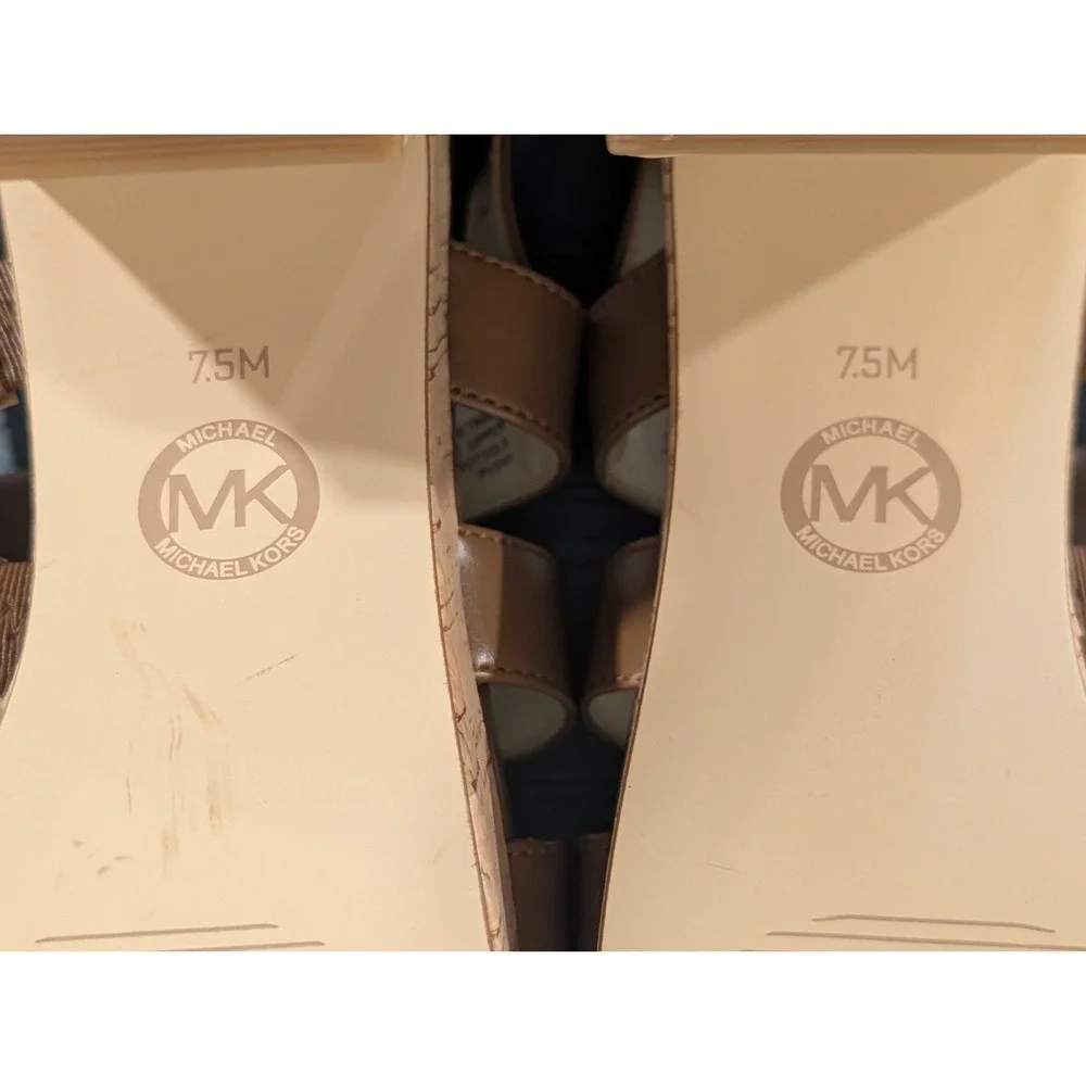 Michael Kors Shoes Womens 7.5 Brown Strappy Cork Platform Sandals NWOB Display
